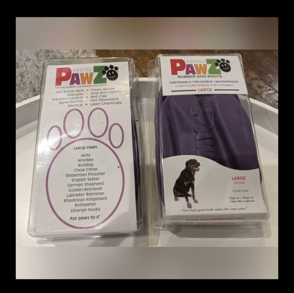 PawZ Rubber Dog Boots, size large 3-4", 28  boots Black & Purple - Picture 10 of 14